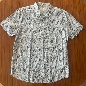 Men's Ben Sherman Blue Floral Short Sleeve Button Down Shirt